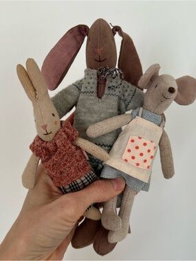 Maileg Soft Toys - Two Bunnies and a Mouse